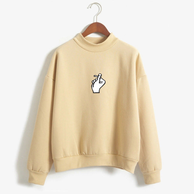 Korean Ulzzang Love Finger Plush Sweater for Women - zenton