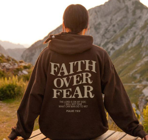 Faith Over Fear Sweatshirt – Christian Bible Verse Hoodie - zenton