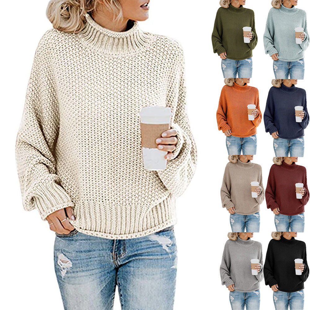 Thick Knit Turtleneck Cardigan Pullover for Women - zenton