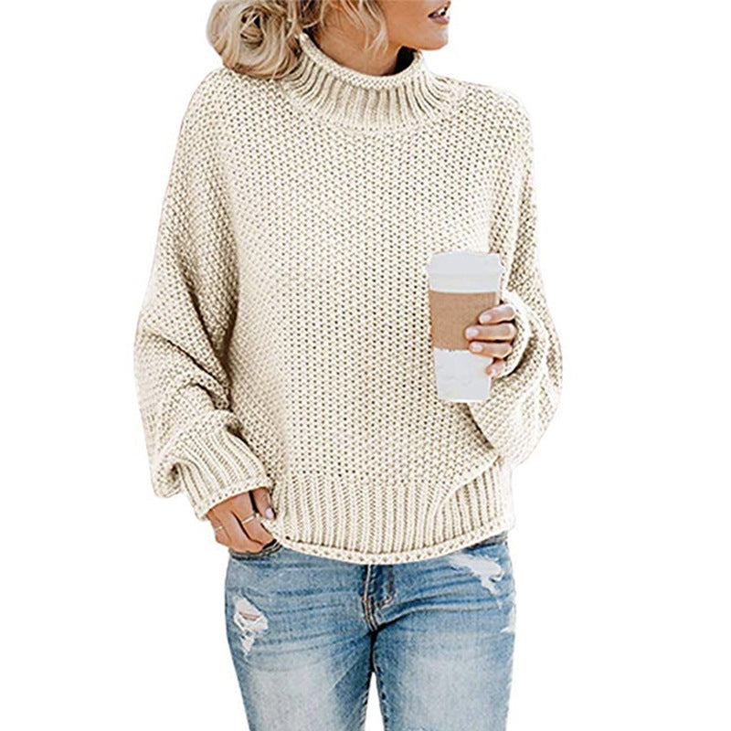Thick Knit Turtleneck Cardigan Pullover for Women - zenton