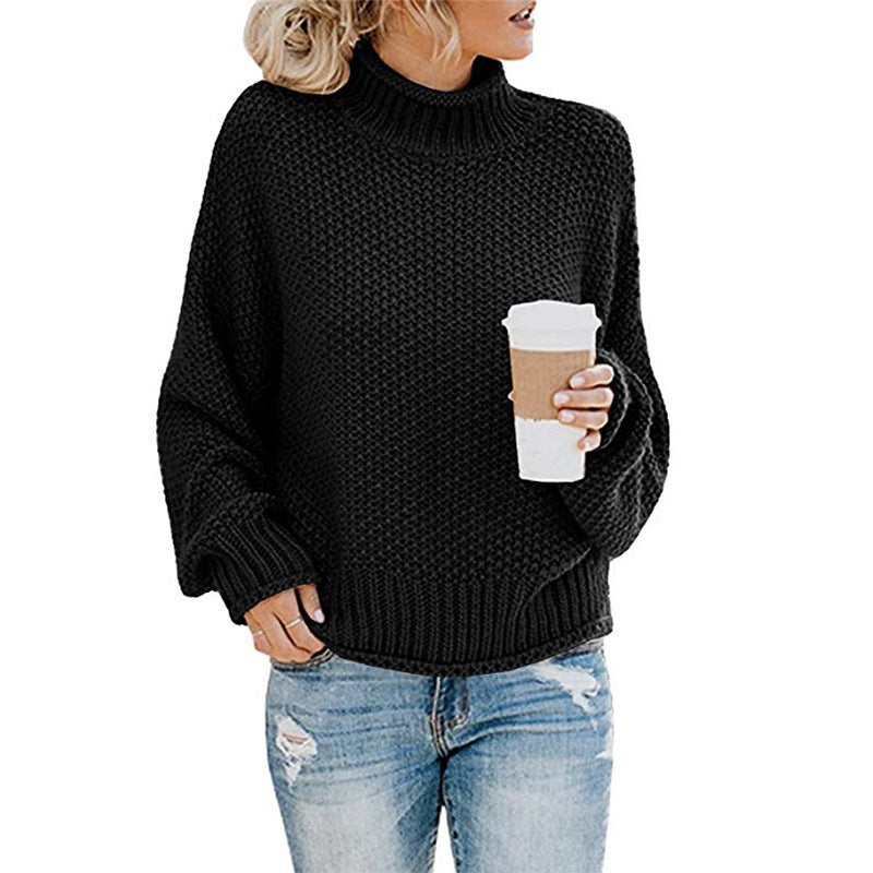 Thick Knit Turtleneck Cardigan Pullover for Women - zenton