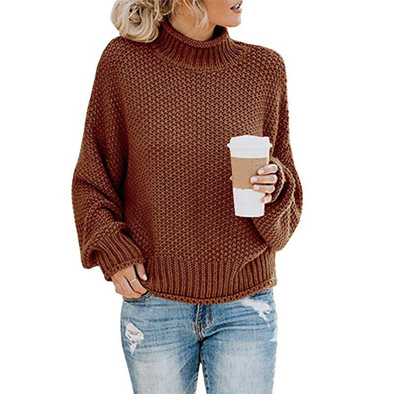 Thick Knit Turtleneck Cardigan Pullover for Women - zenton