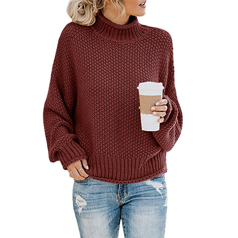 Thick Knit Turtleneck Cardigan Pullover for Women - zenton
