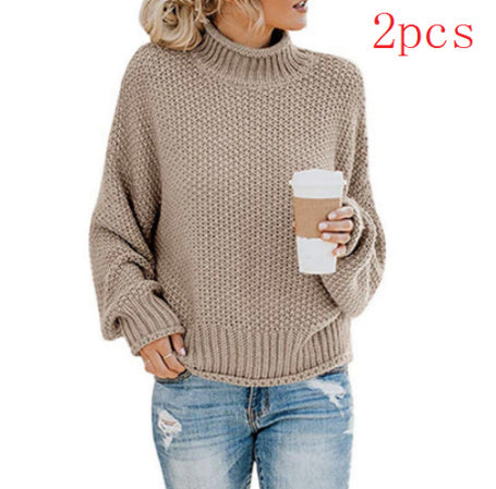 Thick Knit Turtleneck Cardigan Pullover for Women - zenton