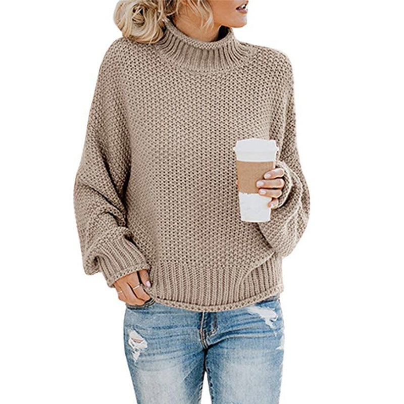Thick Knit Turtleneck Cardigan Pullover for Women - zenton