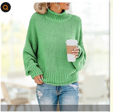 Thick Knit Turtleneck Cardigan Pullover for Women - zenton