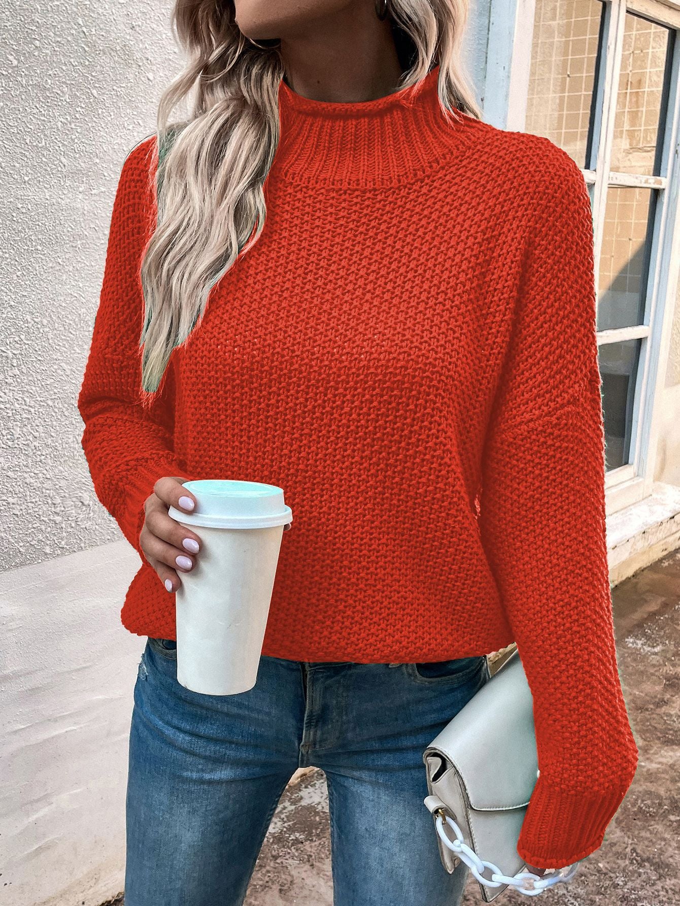 Thick Knit Turtleneck Cardigan Pullover for Women - zenton