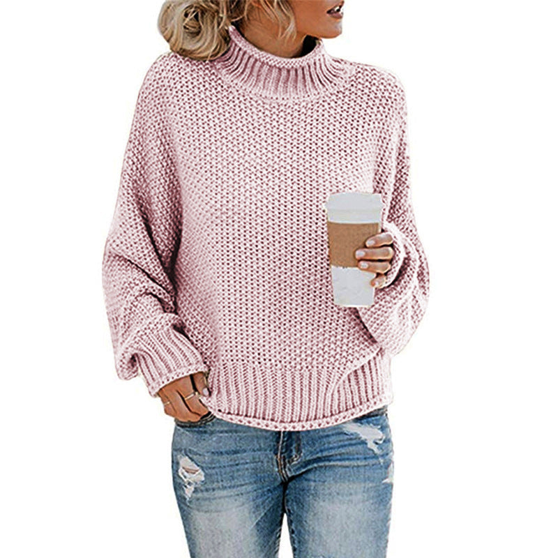 Thick Knit Turtleneck Cardigan Pullover for Women - zenton