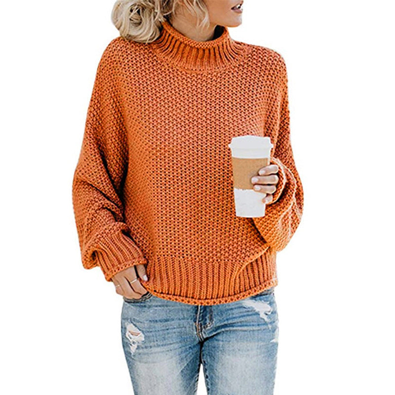 Thick Knit Turtleneck Cardigan Pullover for Women - zenton