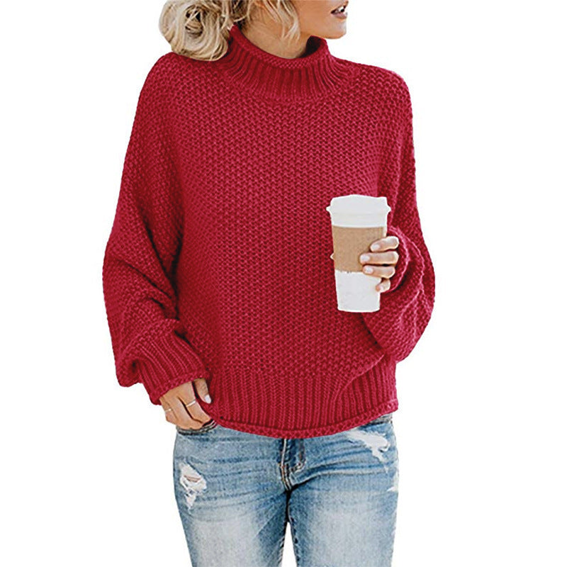 Thick Knit Turtleneck Cardigan Pullover for Women - zenton
