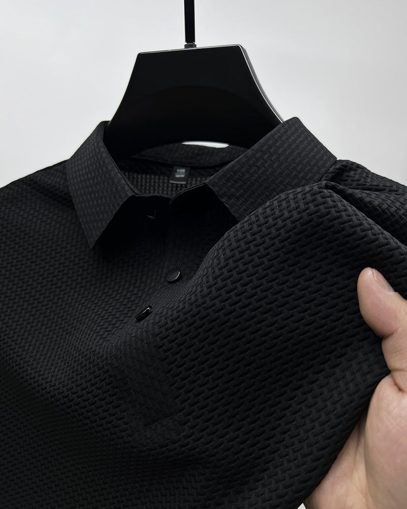 Mesh Ice Silk Short Sleeve T-shirt Mens Clothing - zenton