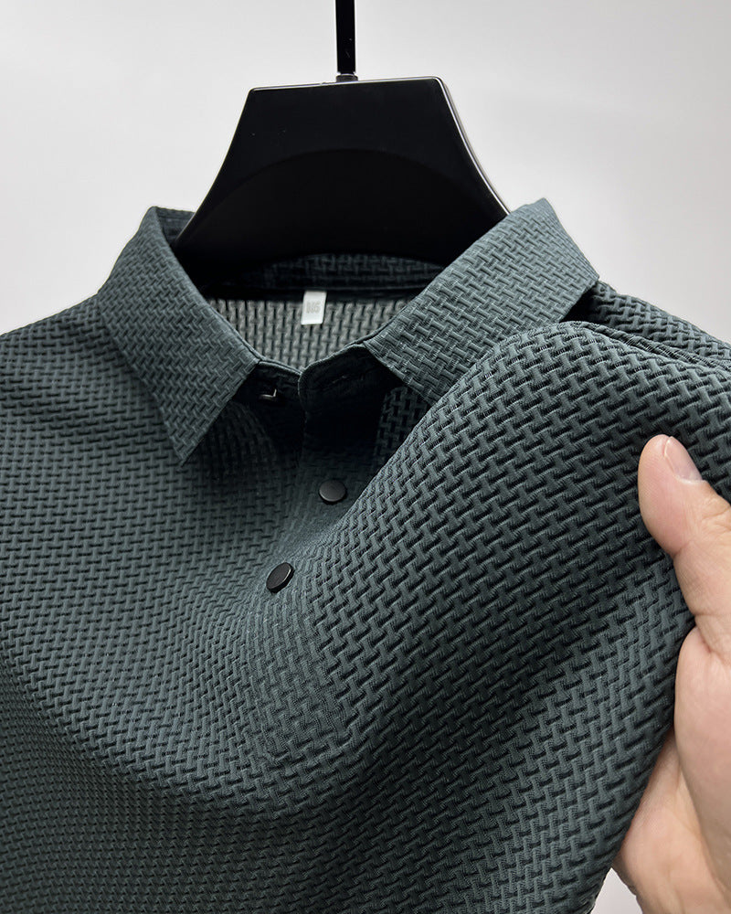 Mesh Ice Silk Short Sleeve T-shirt Mens Clothing - zenton
