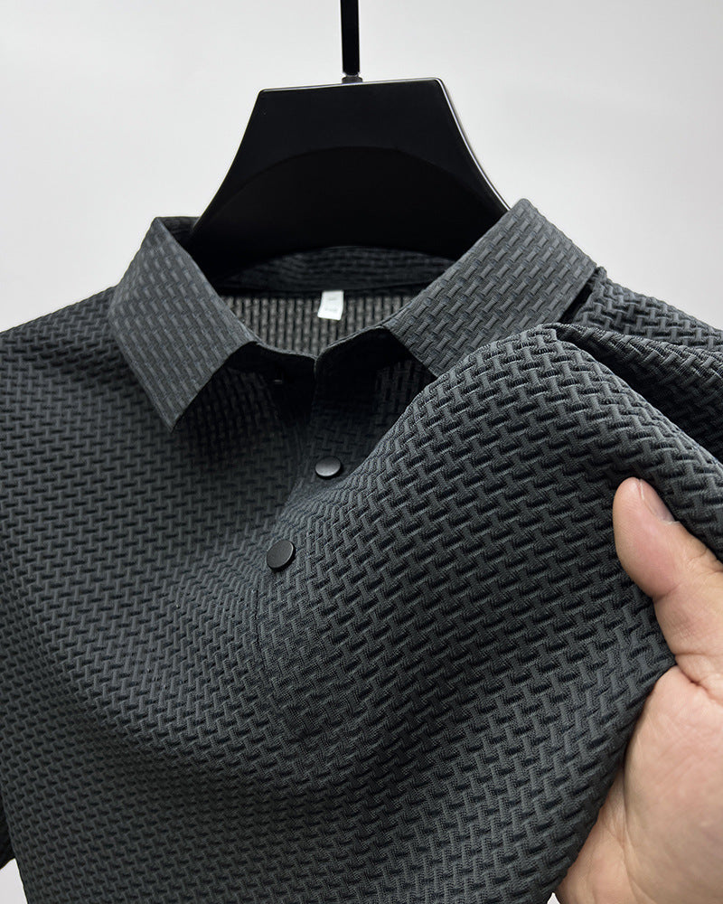 Mesh Ice Silk Short Sleeve T-shirt Mens Clothing - zenton