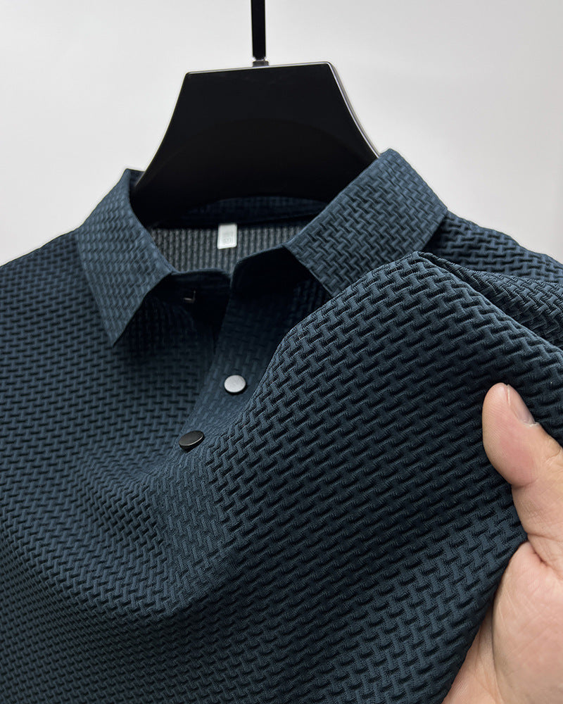 Mesh Ice Silk Short Sleeve T-shirt Mens Clothing - zenton