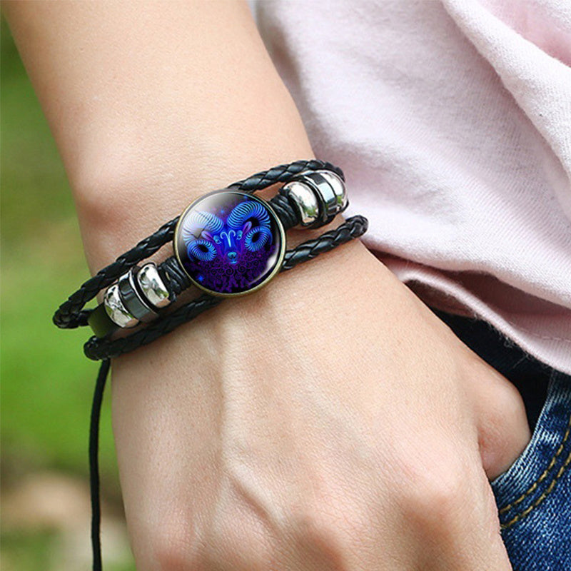 Zodiac Constellation Braided Bracelet – Adjustable Astrology Jewelry - zenton