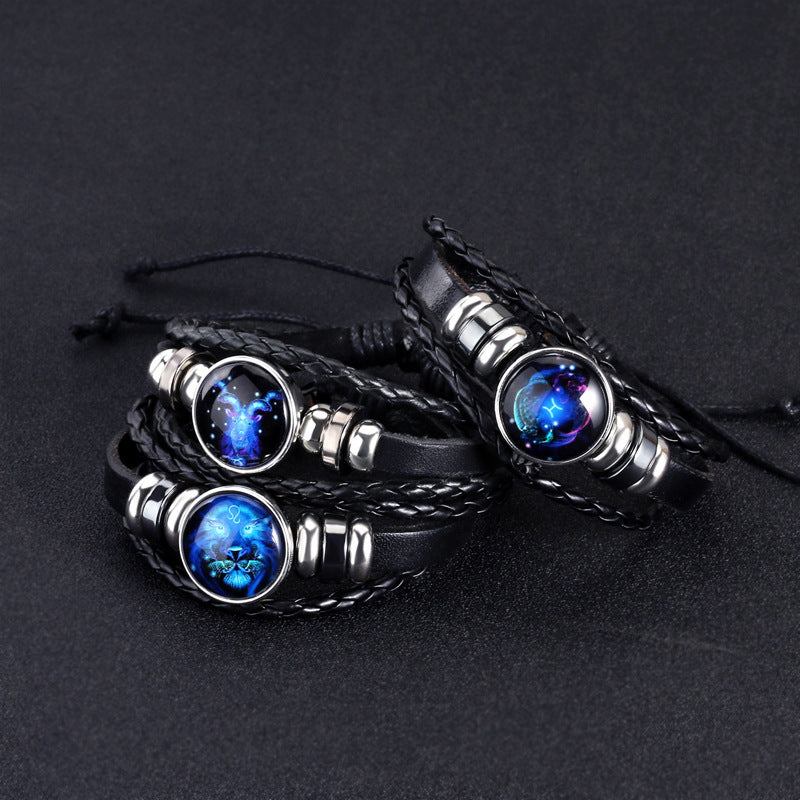 Zodiac Constellation Braided Bracelet – Adjustable Astrology Jewelry - zenton