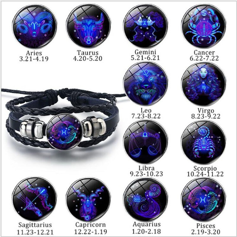 Zodiac Constellation Braided Bracelet – Adjustable Astrology Jewelry - zenton