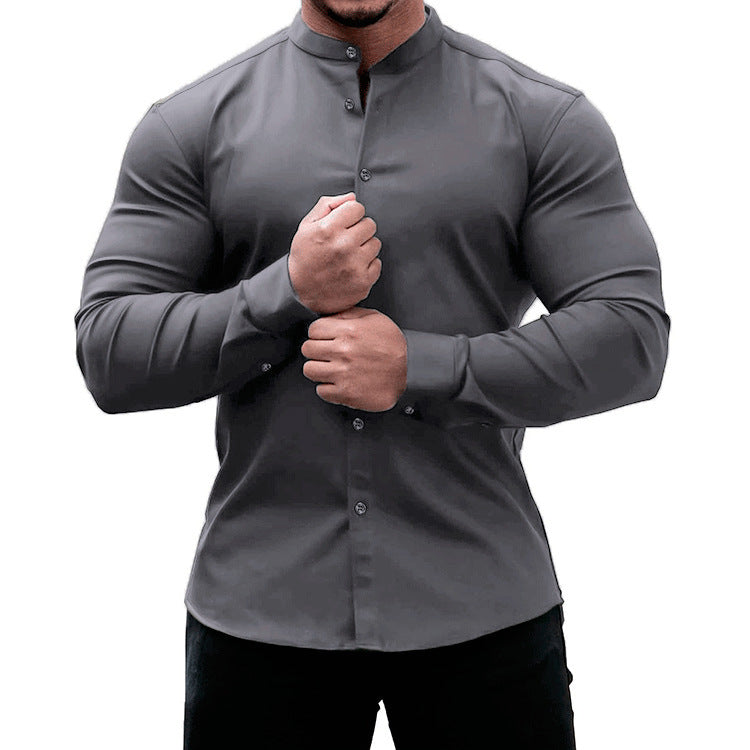 Men’s Slim Fit Long Sleeve Button-Down Shirt - zenton