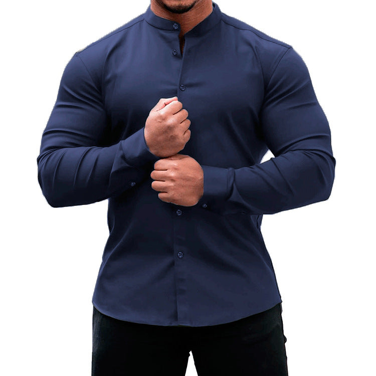 Men’s Slim Fit Long Sleeve Button-Down Shirt - zenton