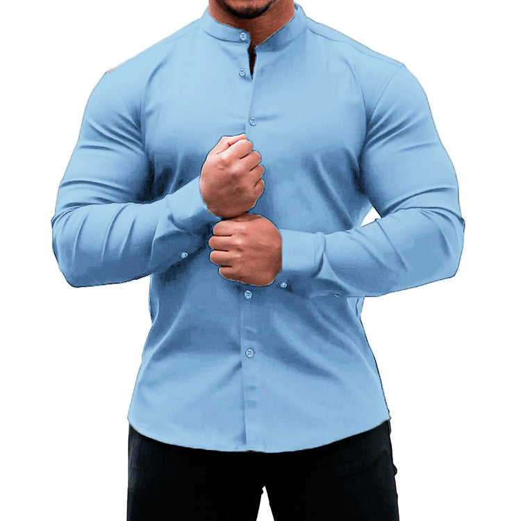 Men’s Slim Fit Long Sleeve Button-Down Shirt - zenton