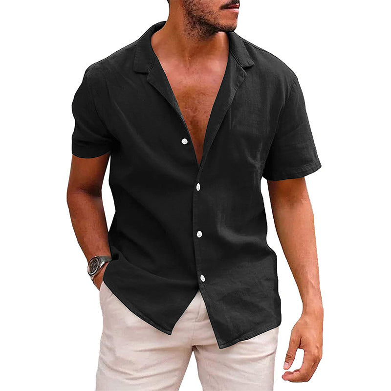 Men’s Casual Short Sleeve Button-Down Beach Shirt - zenton