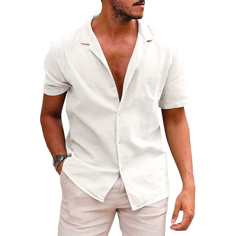 Men’s Casual Short Sleeve Button-Down Beach Shirt - zenton