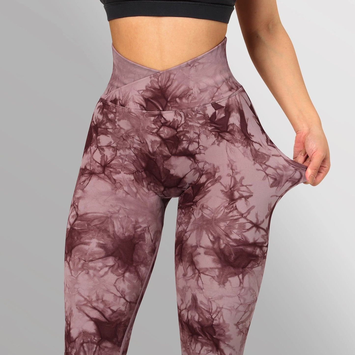 Women’s Seamless Tie-Dye Push-Up Leggings – High Waist Yoga & Fitness Gym Pants - zenton