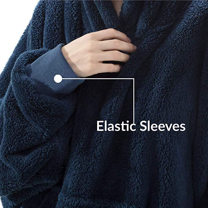 Oversized Fleece Hoodie Blanket – Comfy Big Pocket Sweatshirt - zenton