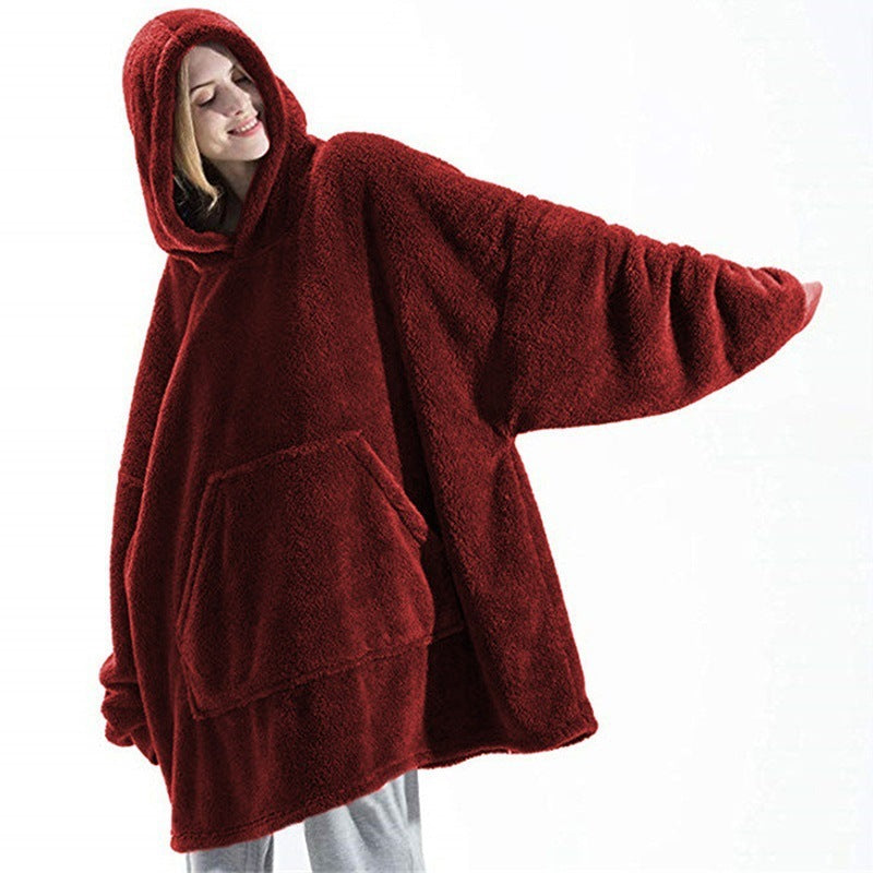 Oversized Fleece Hoodie Blanket – Comfy Big Pocket Sweatshirt - zenton