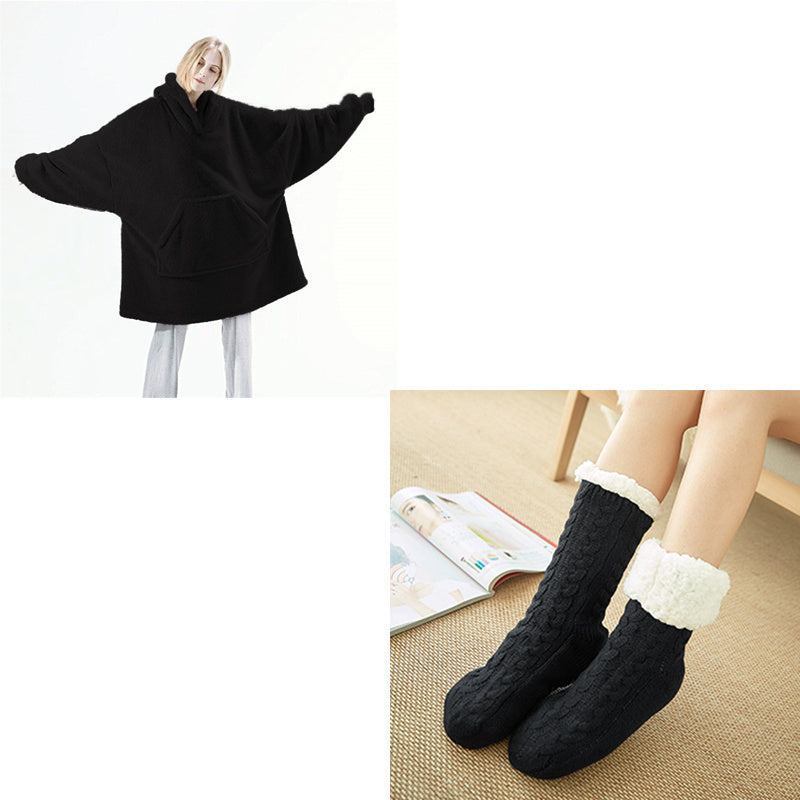 Oversized Fleece Hoodie Blanket – Comfy Big Pocket Sweatshirt - zenton
