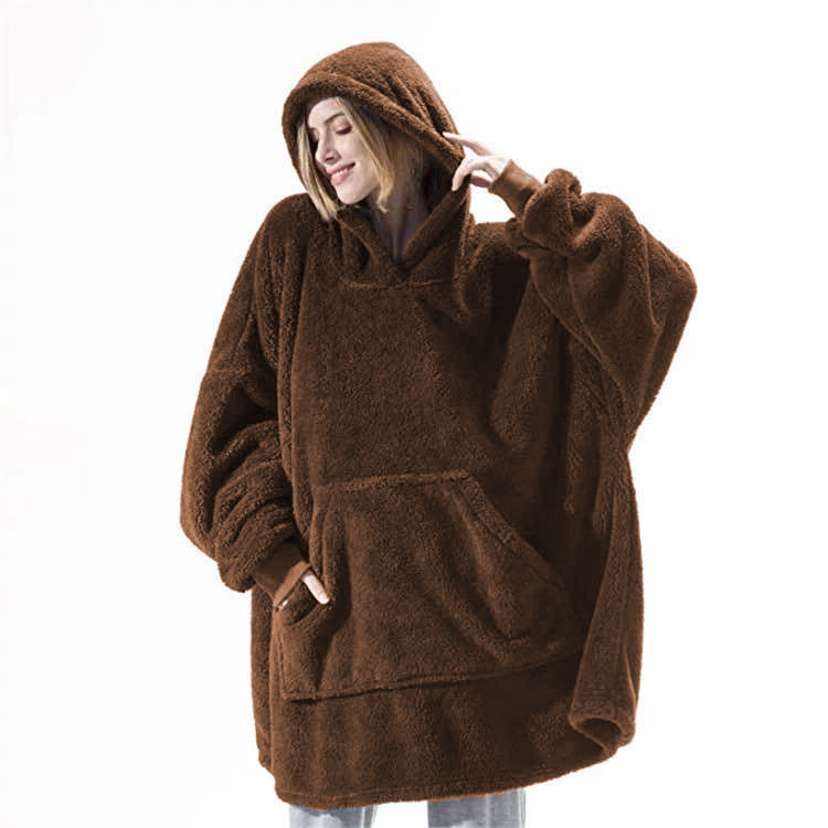 Oversized Fleece Hoodie Blanket – Comfy Big Pocket Sweatshirt - zenton