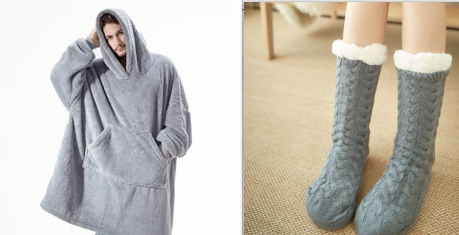 Oversized Fleece Hoodie Blanket – Comfy Big Pocket Sweatshirt - zenton