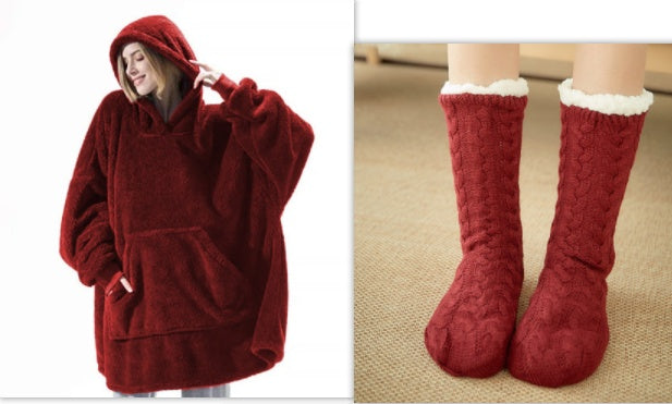 Oversized Fleece Hoodie Blanket – Comfy Big Pocket Sweatshirt - zenton