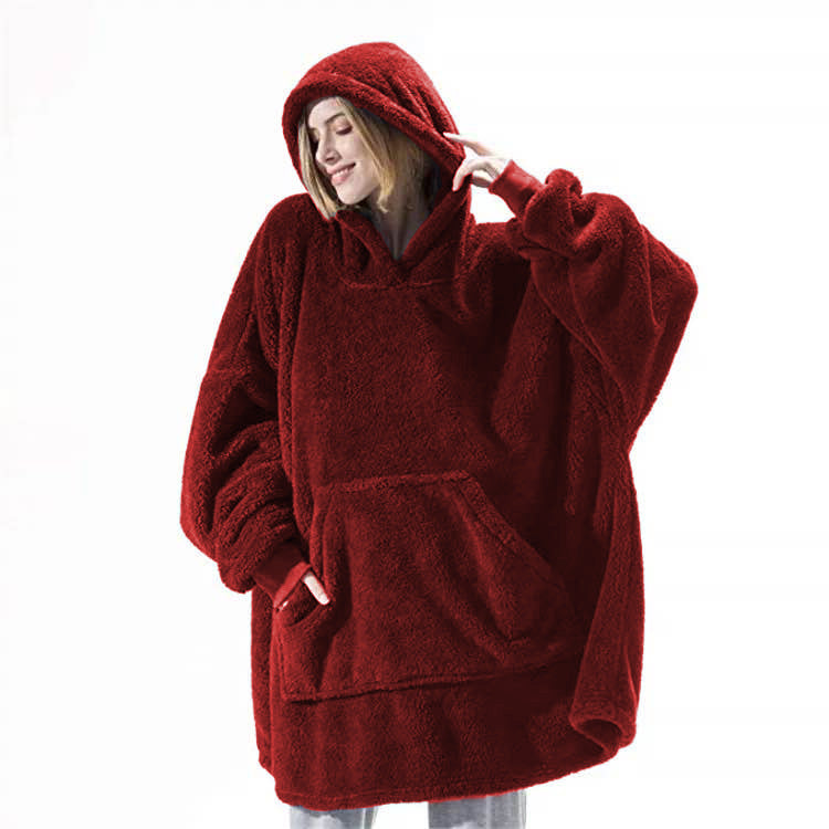 Oversized Fleece Hoodie Blanket – Comfy Big Pocket Sweatshirt - zenton