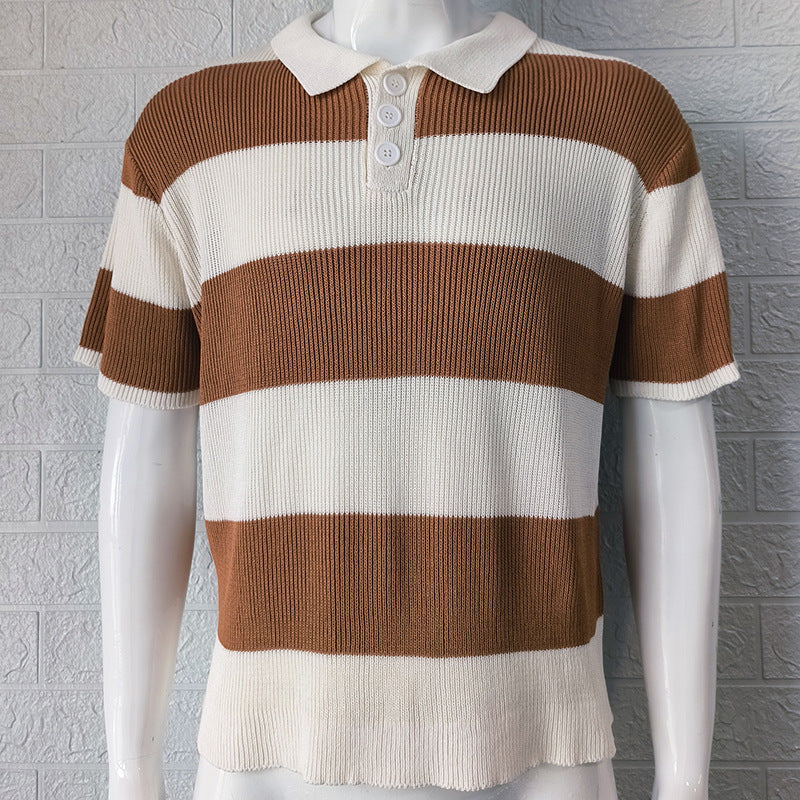Men’s Summer Lapel Sweater – Short Sleeve Fashion Top - zenton