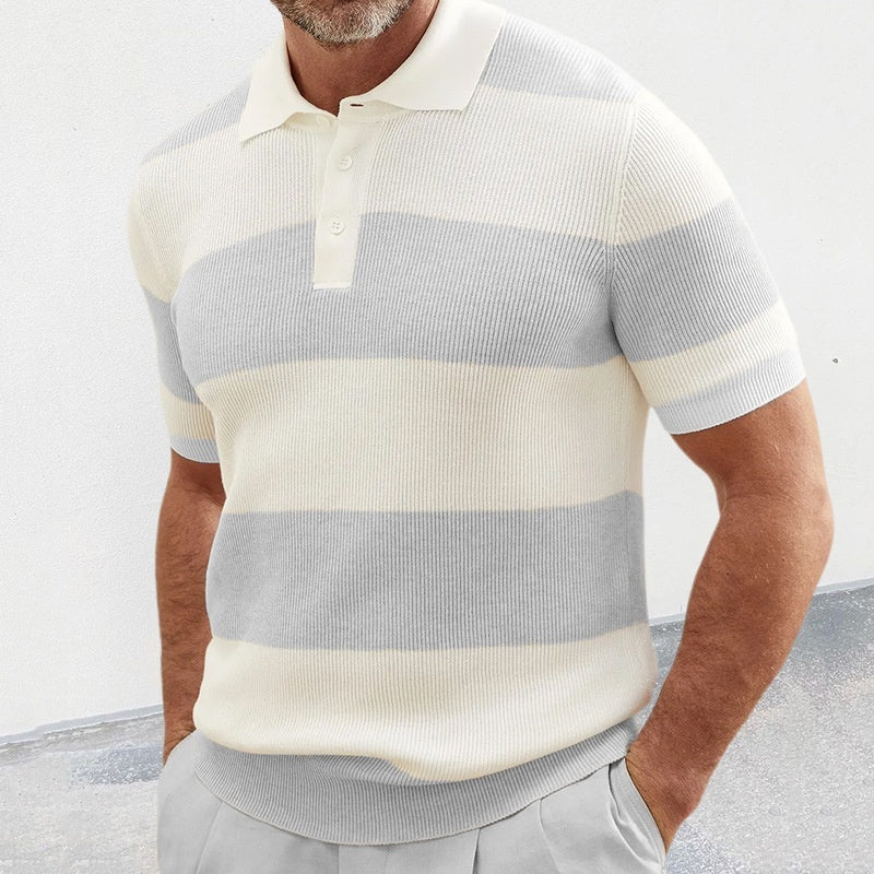 Men’s Summer Lapel Sweater – Short Sleeve Fashion Top - zenton