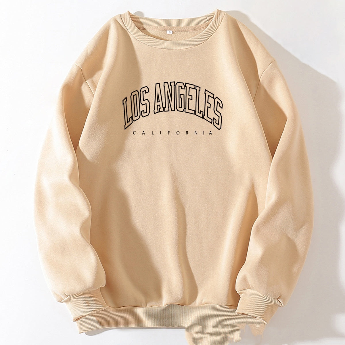 Los Angeles Letter Print Crew Neck Sweatshirt - zenton