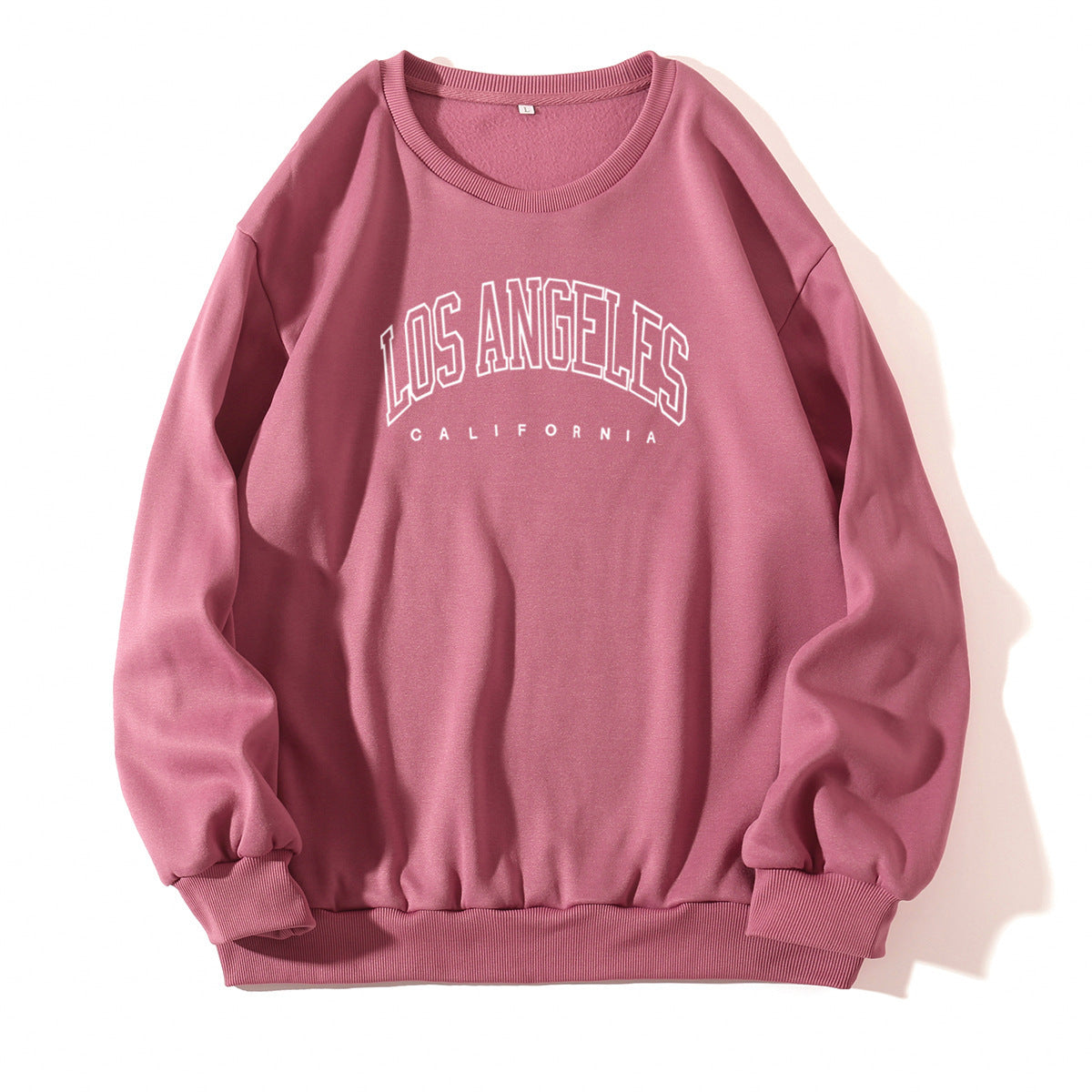 Los Angeles Letter Print Crew Neck Sweatshirt - zenton