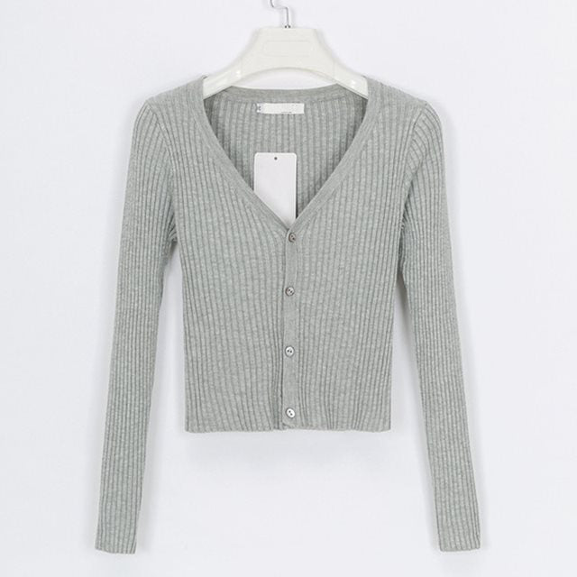Slim Fit Cardigan Sweater for Women – Lightweight Knit - zenton