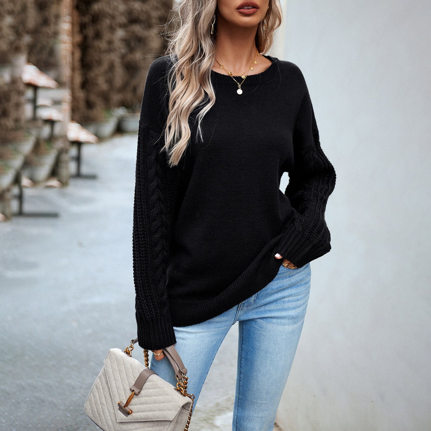Women’s Simple Round Neck Sweater – Casual Fashion Knit - zenton