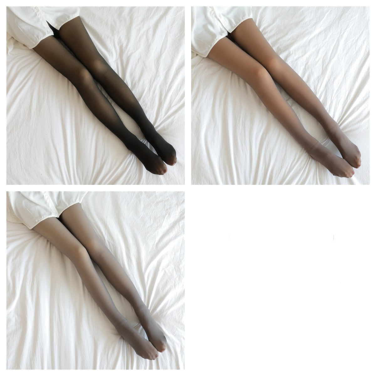 Fake Translucent Fleece Lined Plus Size Winter Tights - zenton