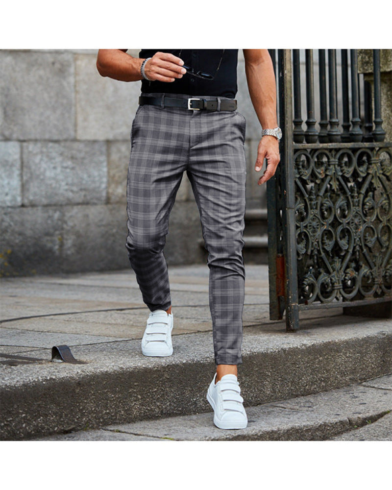 Men’s Plaid Print Pants – Casual Loose Thin Trousers - zenton