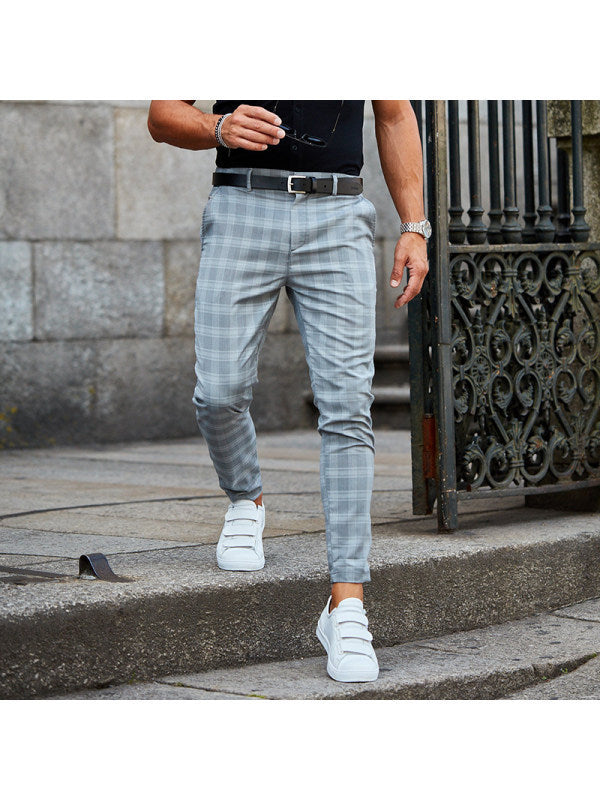 Men’s Plaid Print Pants – Casual Loose Thin Trousers - zenton