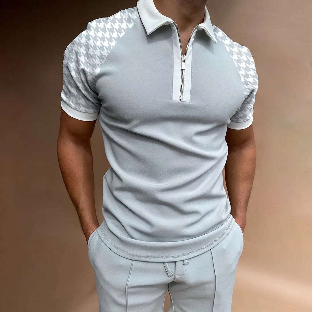 Men’s Striped Polo Shirt – Short Sleeve Lapel Tee - zenton