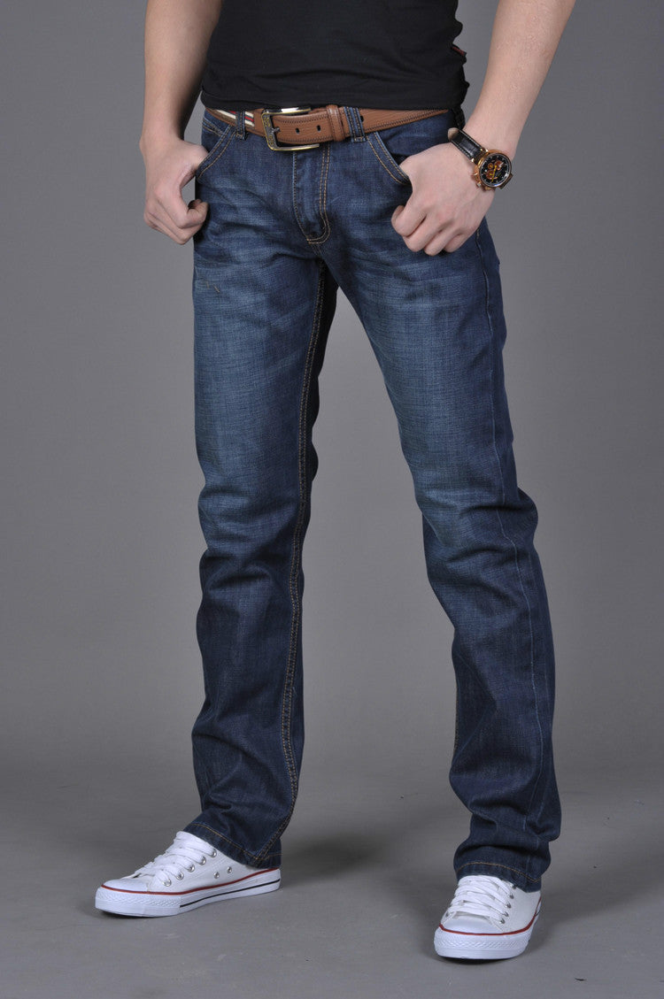 Men’s Straight-Leg Denim Pants – Trendy Long Jeans - zenton