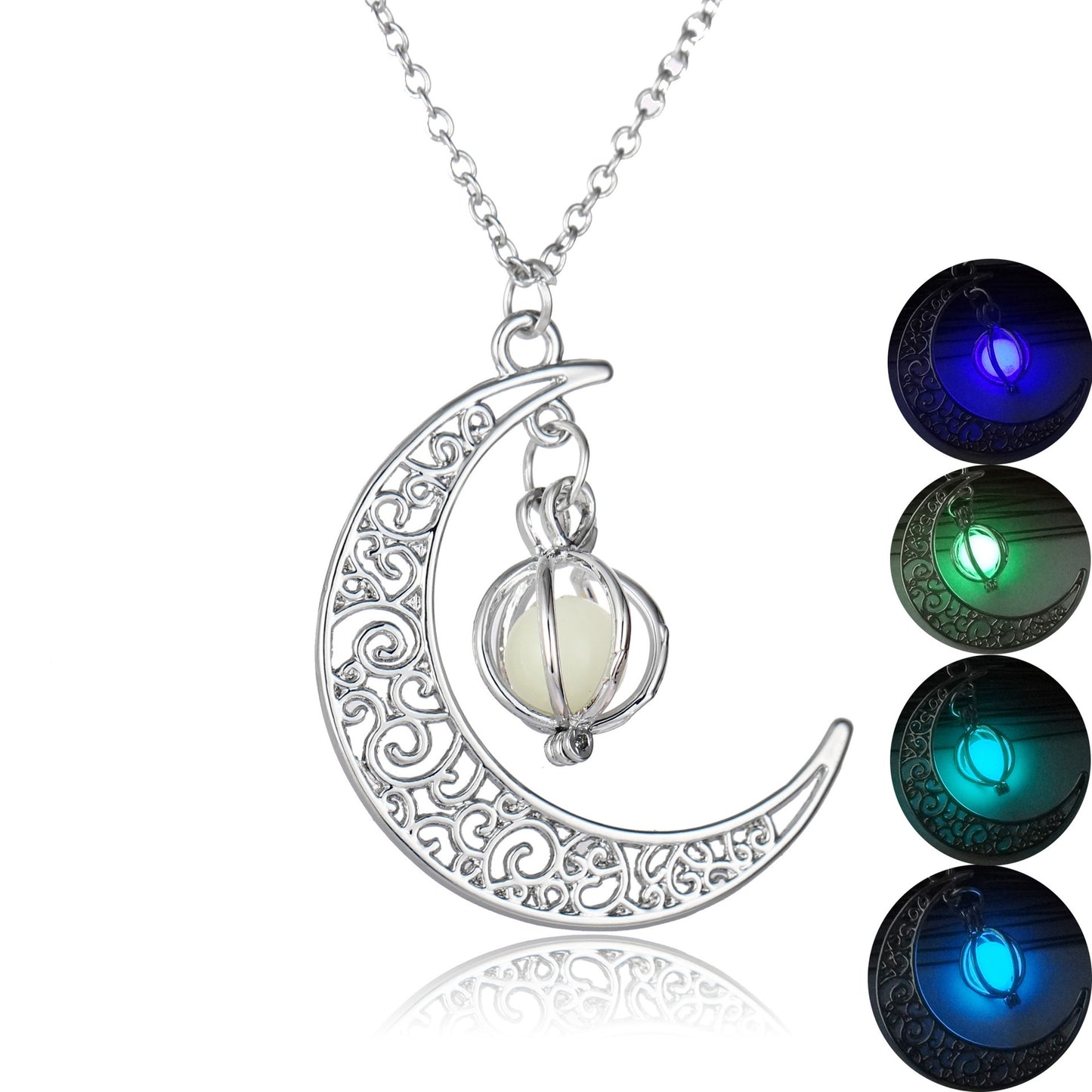Luminous Moon Pendant Necklace – Glow in the Dark - zenton