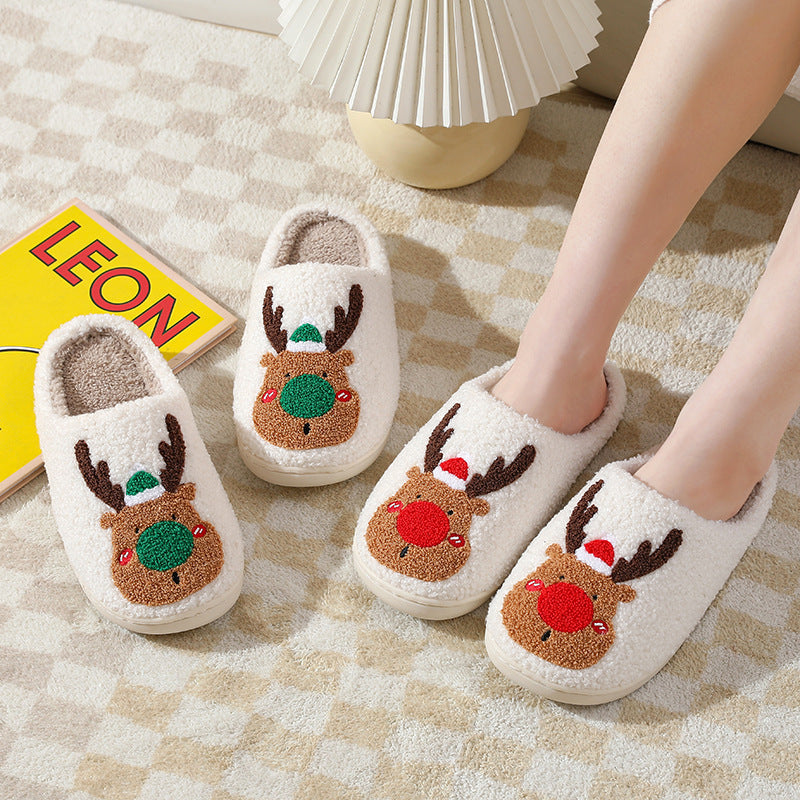 Christmas Home Elk Slippers - zenton