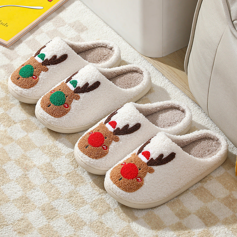 Christmas Home Elk Slippers - zenton