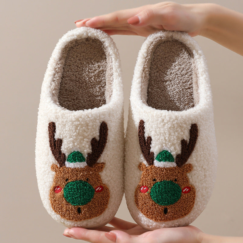 Christmas Home Elk Slippers - zenton