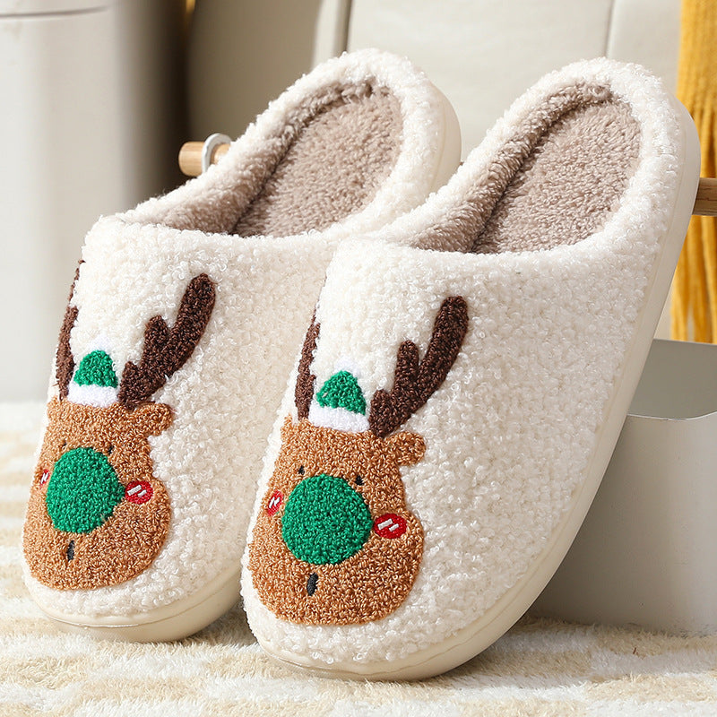 Christmas Home Elk Slippers - zenton
